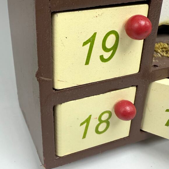 Nativity Scene Advent Calendar 25 Boxes Doors Wooden Manger Christmas Countdown - Picture 7 of 11